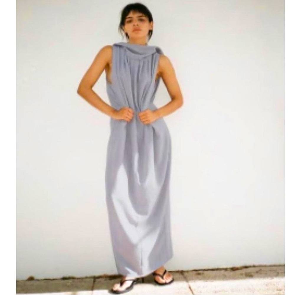 Elegant Gray Sleeveless Maxi Dress